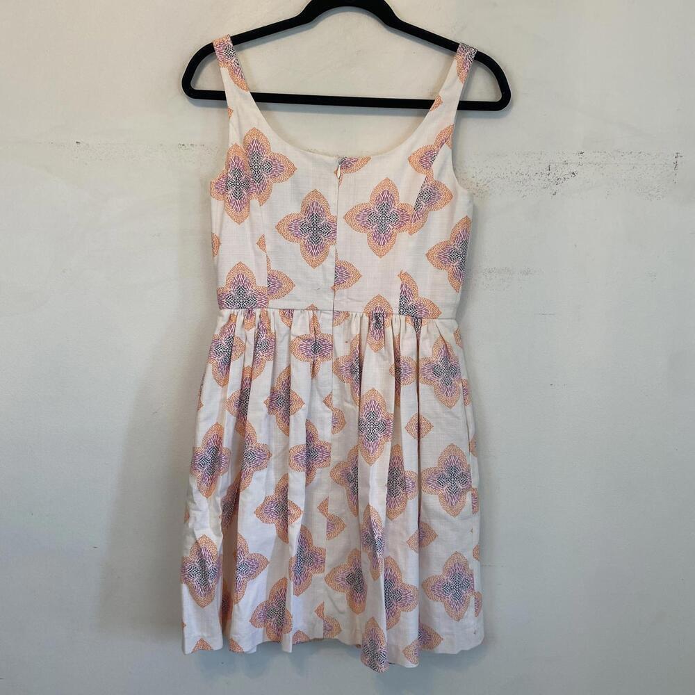 Blithe White Pink Pattern A-Line Mini Pleated Dre… - image 8